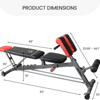 Multi-Functional FID Weight Bench for Full All-In-One Body Workout – Hyper Back Extension, Roman Chair, Adjustable Ab Sit up Bench, Incline Decline Bench, Flat Bench